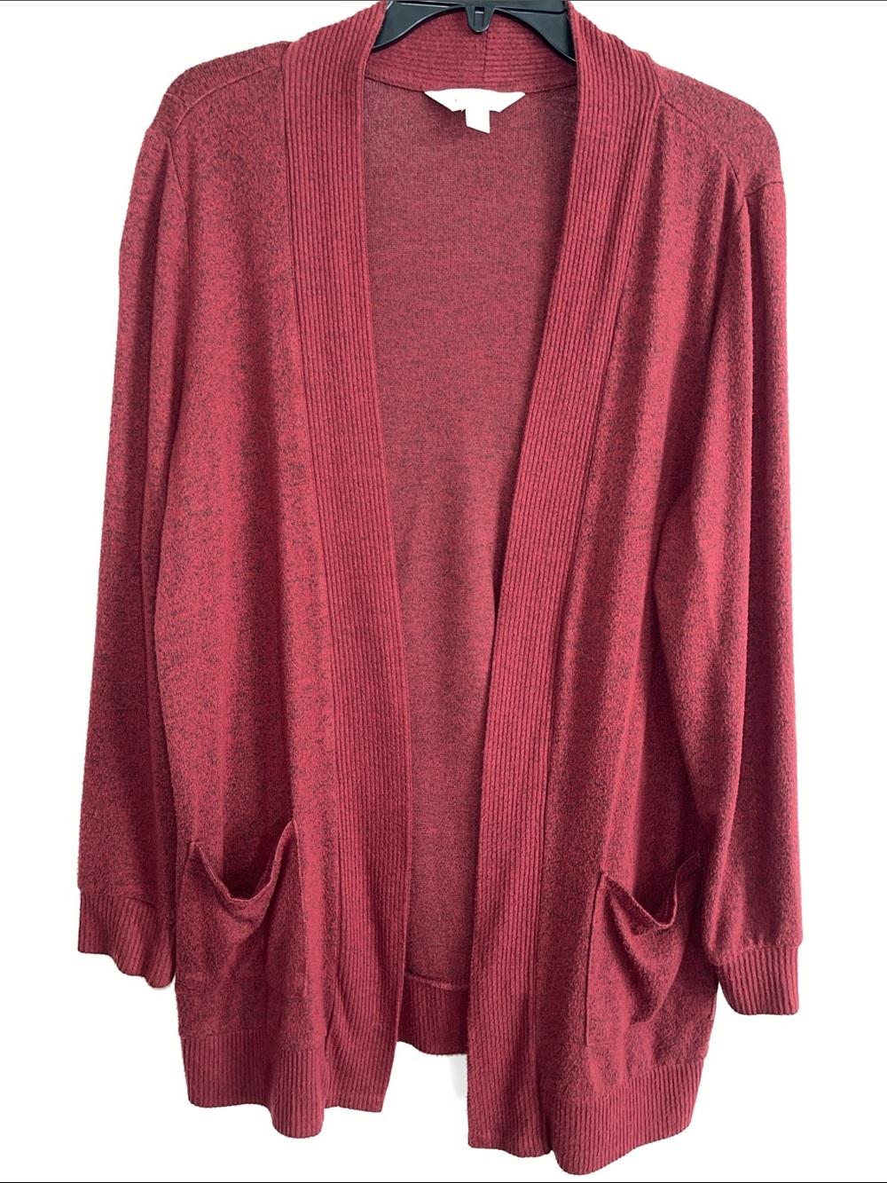 Market & Spruce Open-Front Cardigan Sweater - Wine Red, Size XL